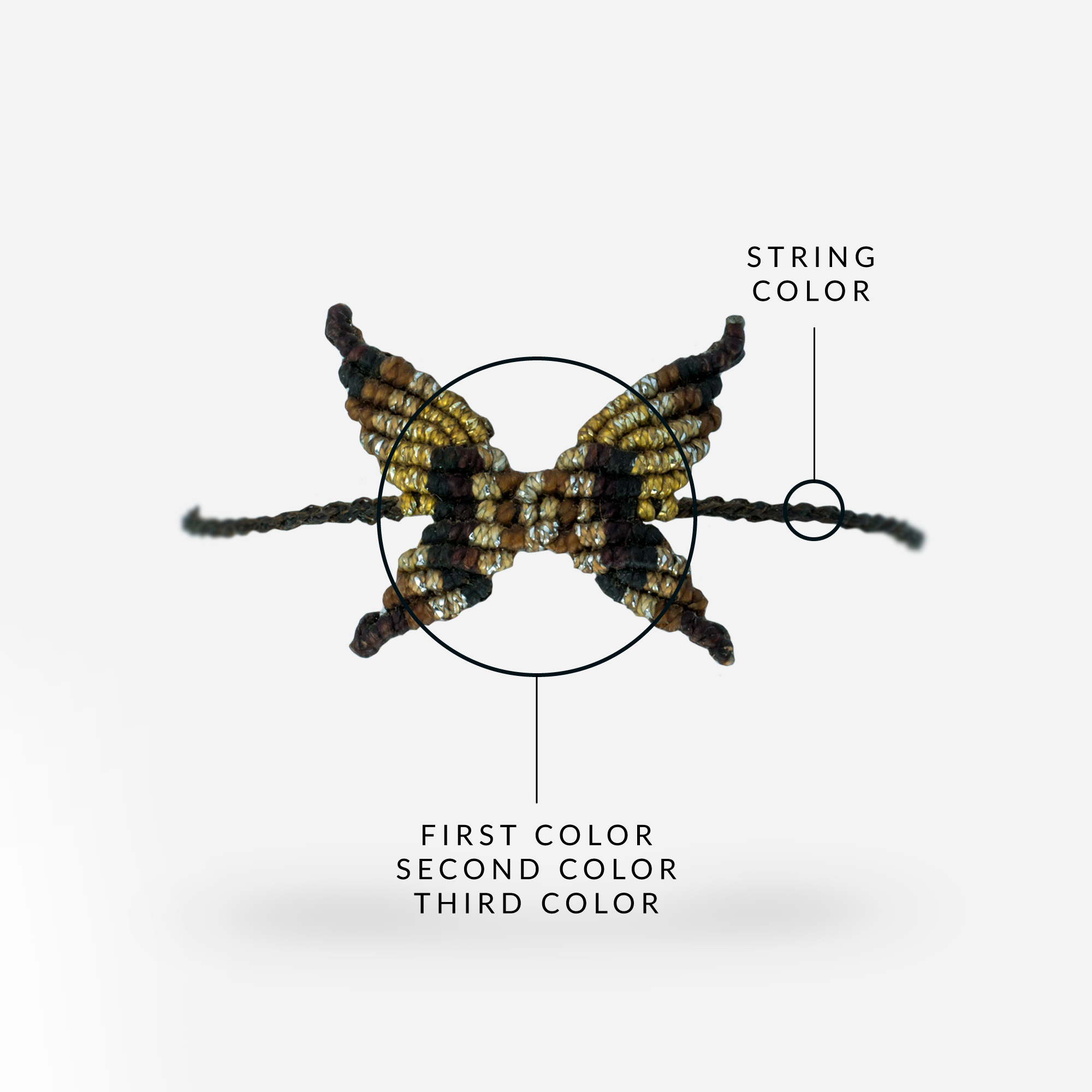 Butterfly Macrame Bracelet - Many Color Choices! Custom Butterfly